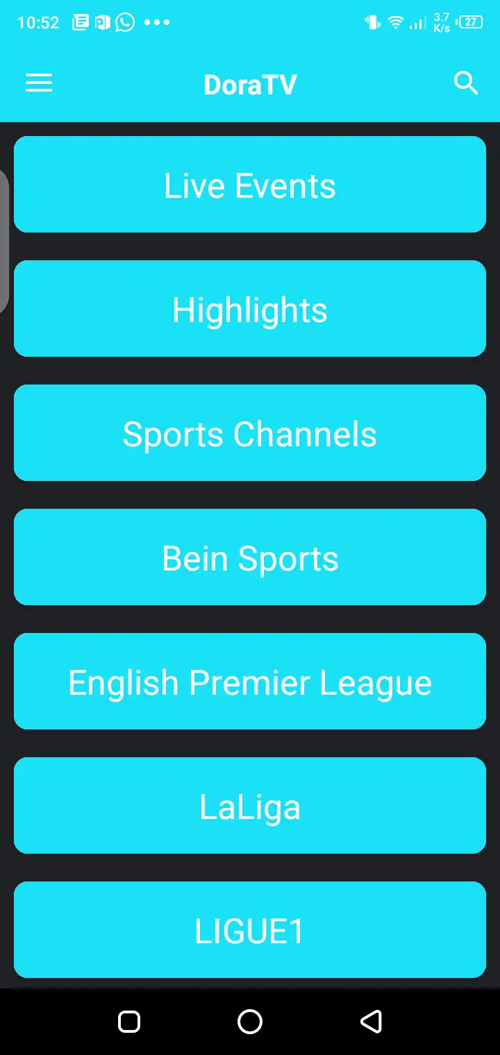 Screenshot of Dura TV App